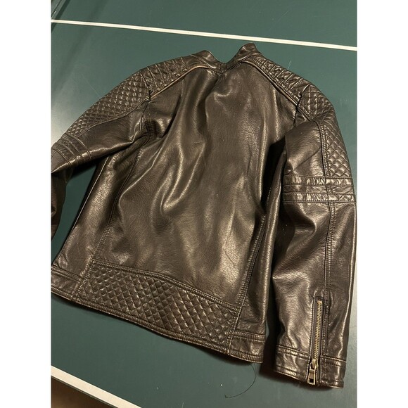 Lika Rulla Collection Kids Youth Faux Leather Jacket Coat Sz 11/12 Zipper Brown - Picture 5 of 7